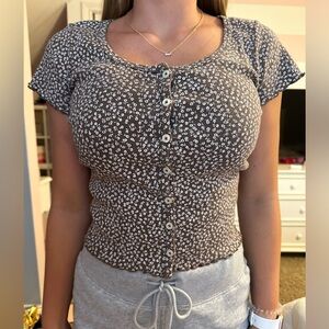 Cropped brown top from Brandy